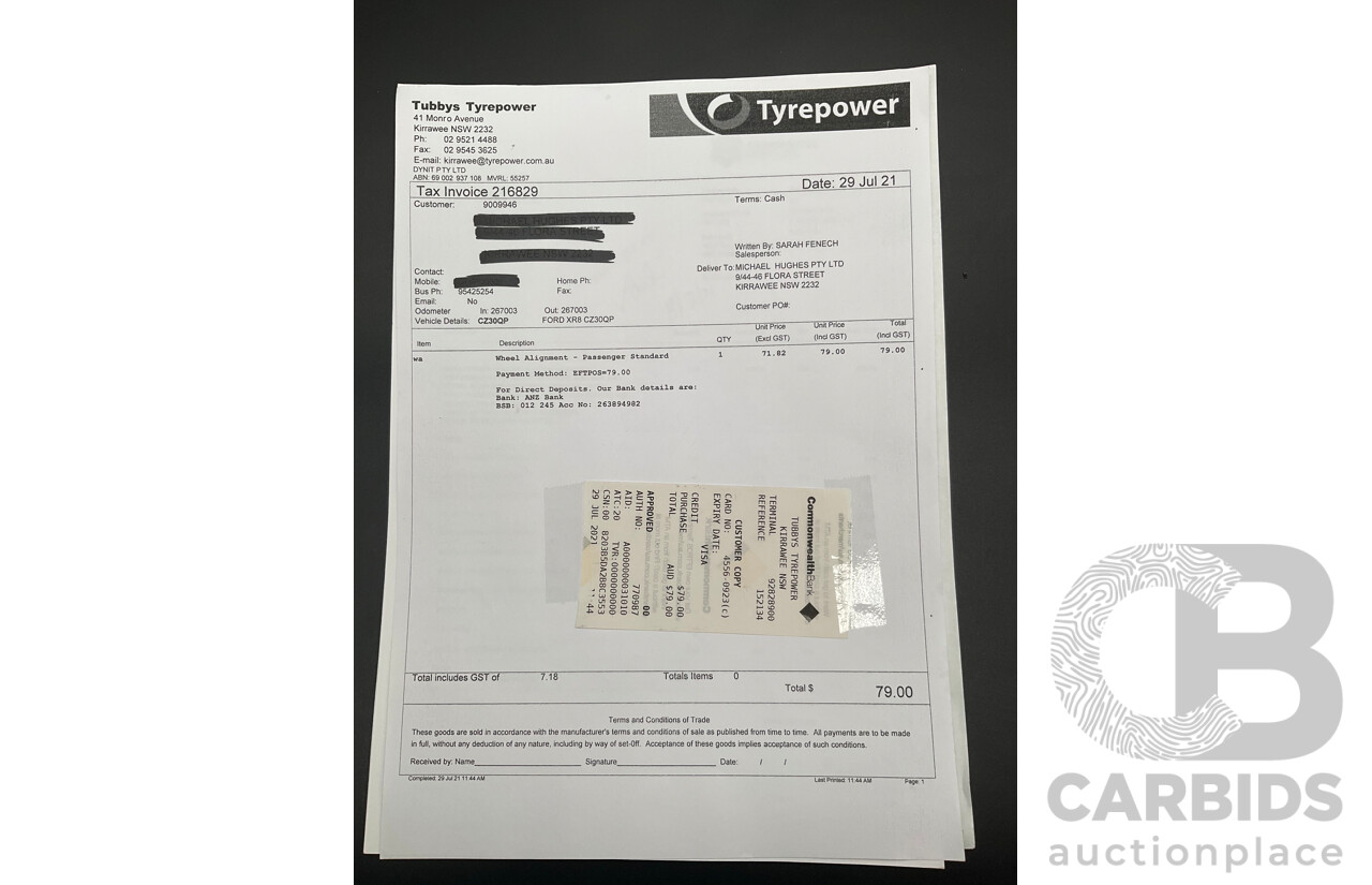 1/2006 Ford Falcon XR8 BF Utility Winter White V8 5.4L