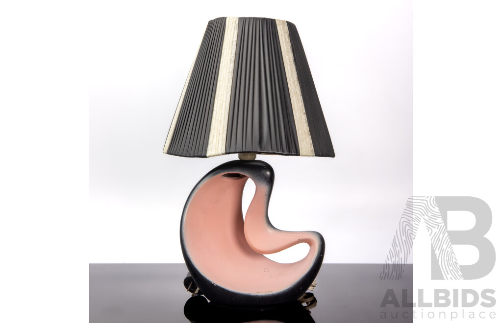 Vintage Black and Pink Plaster Table Lamp