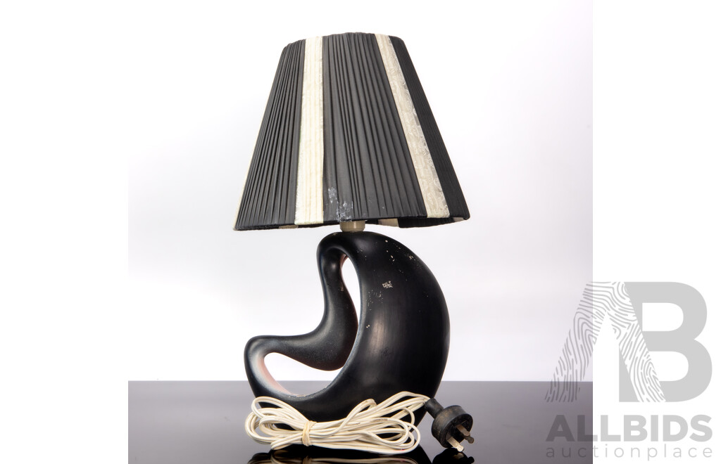 Vintage Black and Pink Plaster Table Lamp