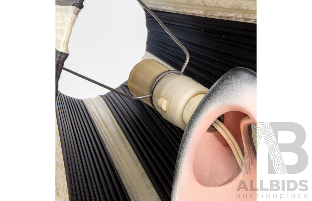 Vintage Black and Pink Plaster Table Lamp