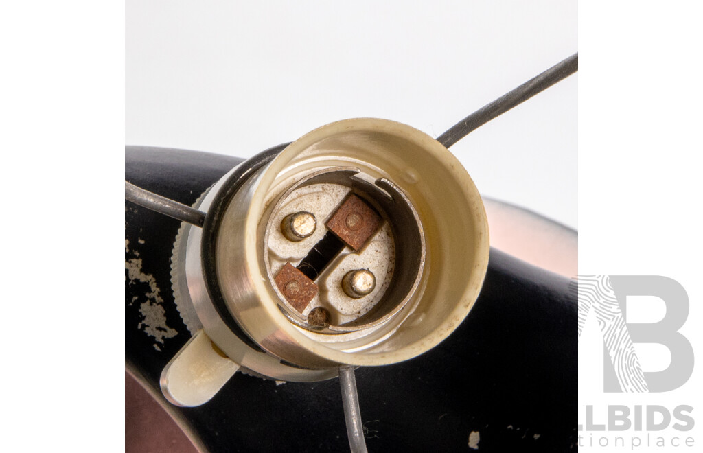 Vintage Black and Pink Plaster Table Lamp