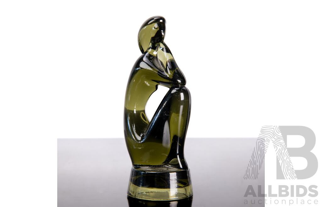 the Thinker Art Glass Sculpture by Jitka Forejtova