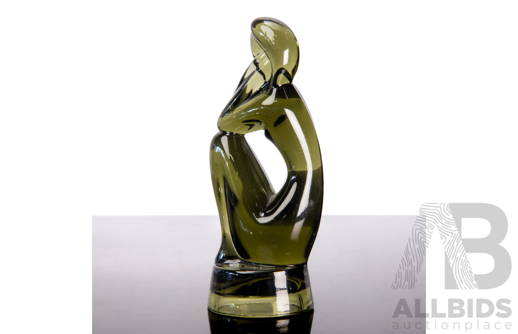 the Thinker Art Glass Sculpture by Jitka Forejtova