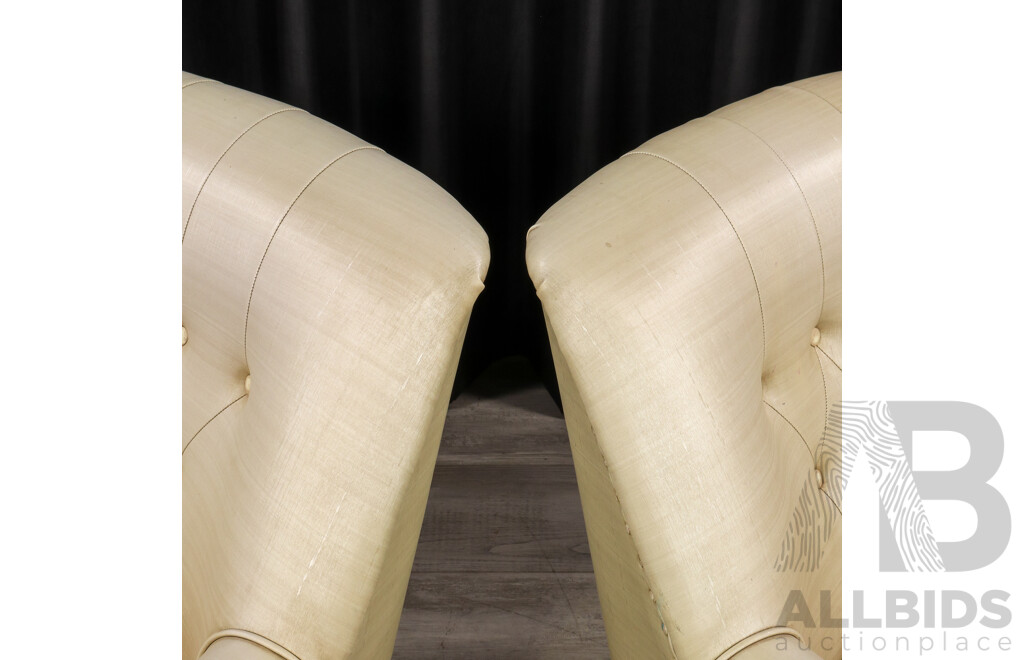 Pair of Vintage Australian Made Armchairs with Original Vinyl Upholstery