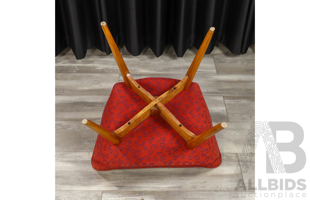 Grant Featherston Contour Space Chair with Modern Red Upholstery, Circa 1953