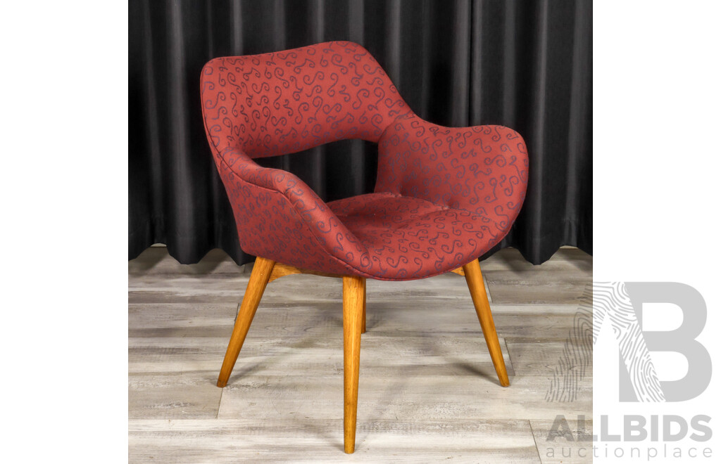 Grant Featherston Contour Space Chair with Modern Red Upholstery, Circa 1953