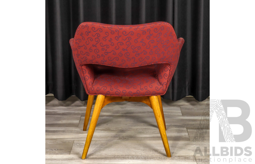 Grant Featherston Contour Space Chair with Modern Red Upholstery, Circa 1953