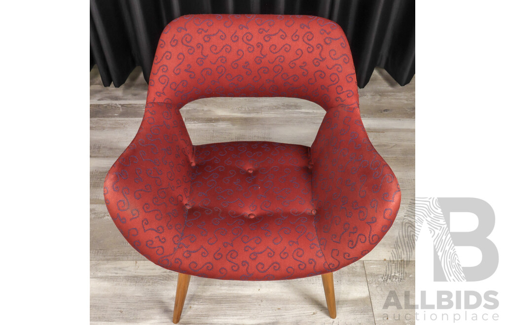 Grant Featherston Contour Space Chair with Modern Red Upholstery, Circa 1953