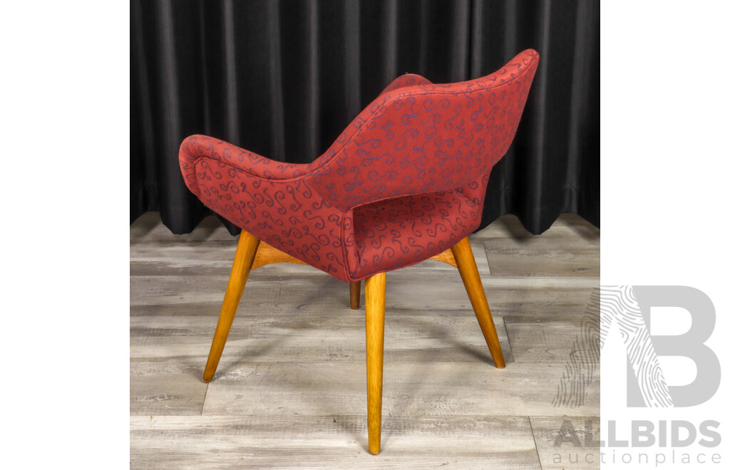 Grant Featherston Contour Space Chair with Modern Red Upholstery, Circa 1953