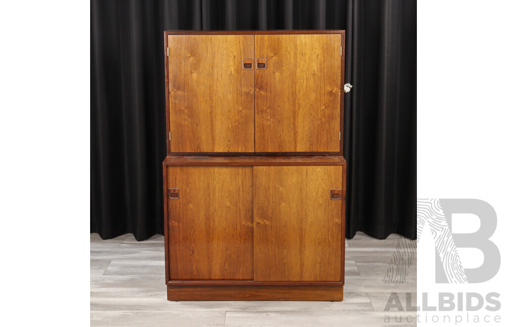 Danish Rosewood Two Piece Hjørnebo System Bar Unit, Møbelfabrik Horsens