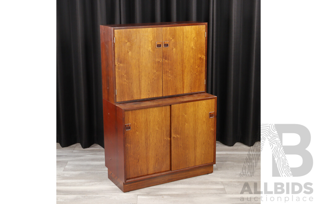 Danish Rosewood Two Piece Hjørnebo System Bar Unit, Møbelfabrik Horsens