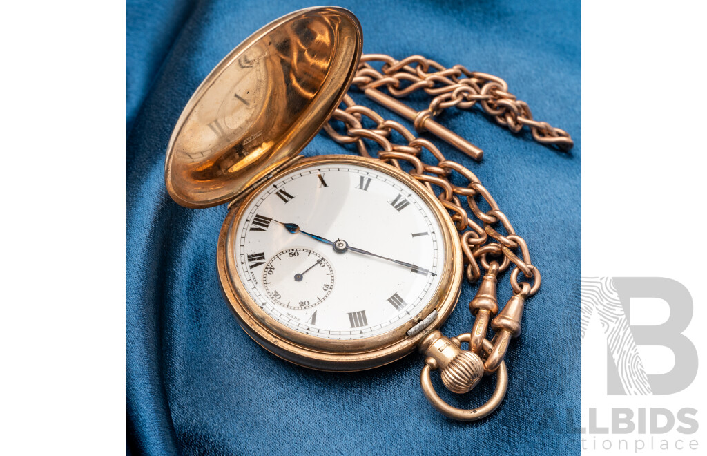 9ct Yellow Gold Engraved Pocket Watch, 1922 - 118.4gms