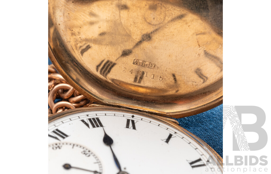 9ct Yellow Gold Engraved Pocket Watch, 1922 - 118.4gms