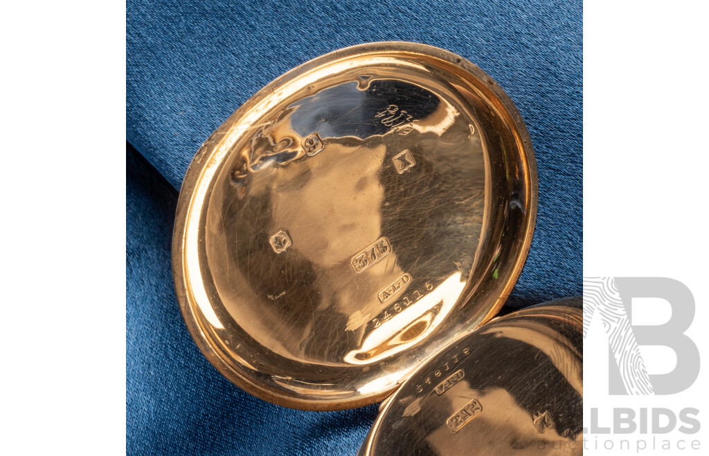 9ct Yellow Gold Engraved Pocket Watch, 1922 - 118.4gms