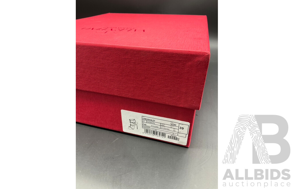 Rockstud Leather Sandals in the ''Poudre'' Branded VALENTINO GARAVANI