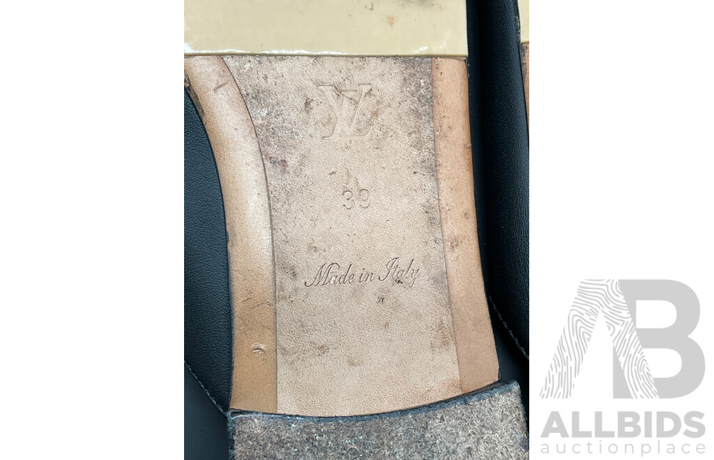 LV Mare Open-back Loafers in Black Leather Branded LOUIS VUITTON