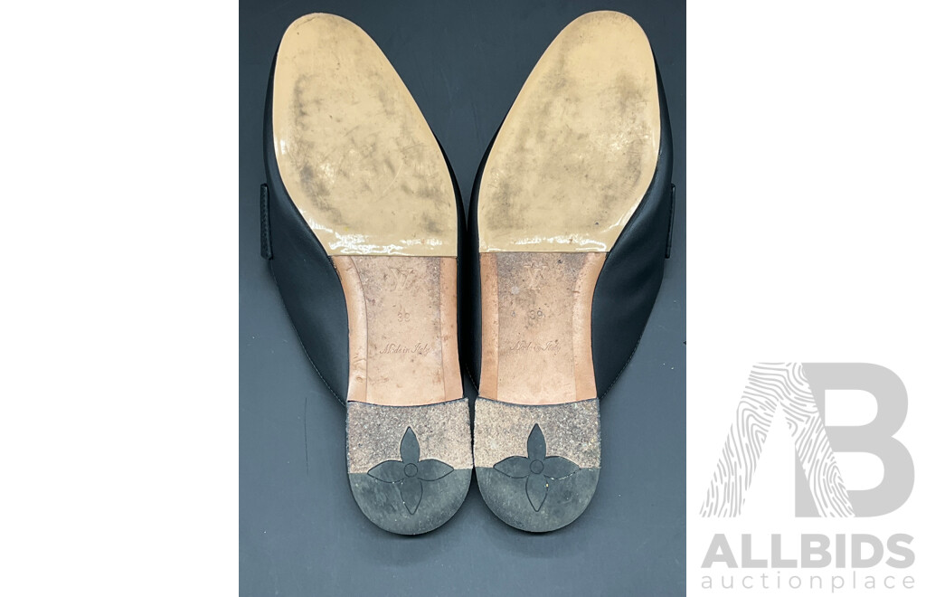 LV Mare Open-back Loafers in Black Leather Branded LOUIS VUITTON