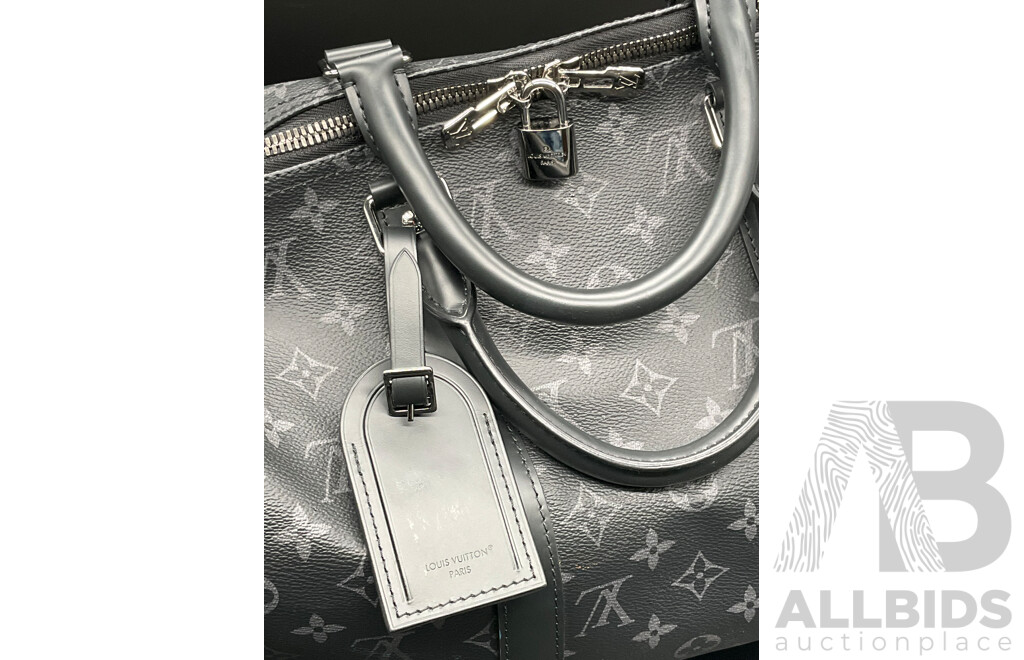 Monogram Eclipse Keepall Bandouliere 55 Duffle Bag Branded LOUIS VUITTON