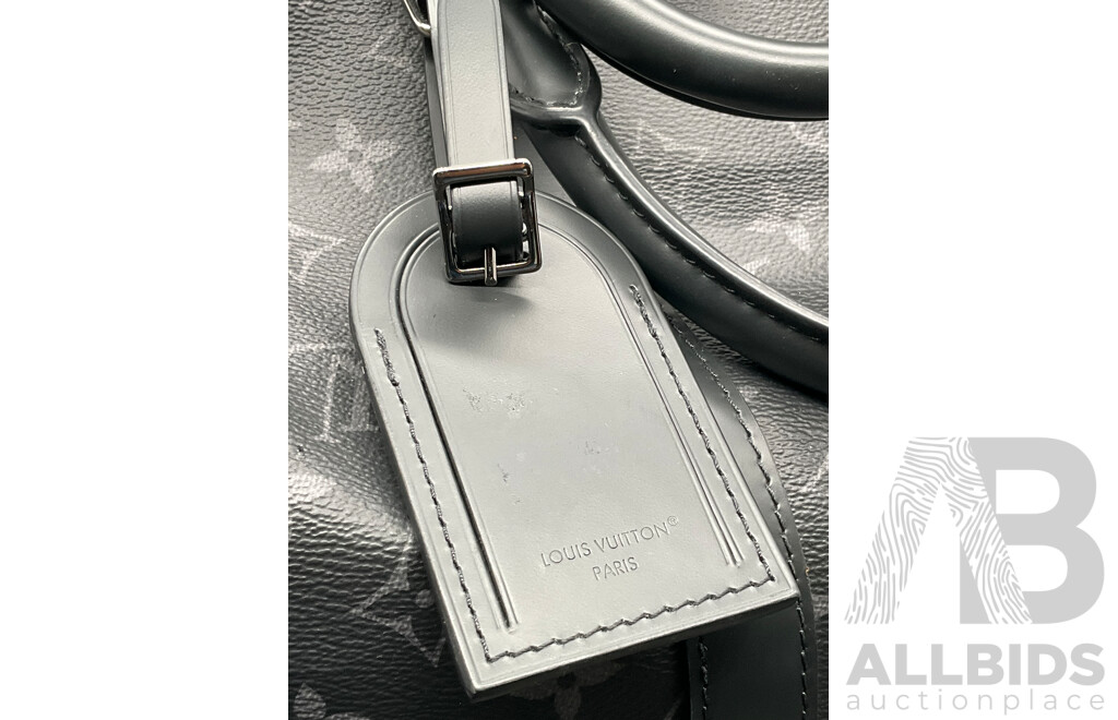 Monogram Eclipse Keepall Bandouliere 55 Duffle Bag Branded LOUIS VUITTON