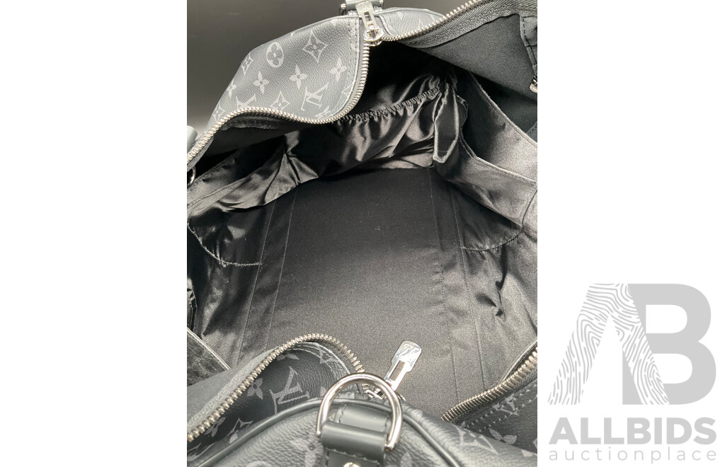 Monogram Eclipse Keepall Bandouliere 55 Duffle Bag Branded LOUIS VUITTON