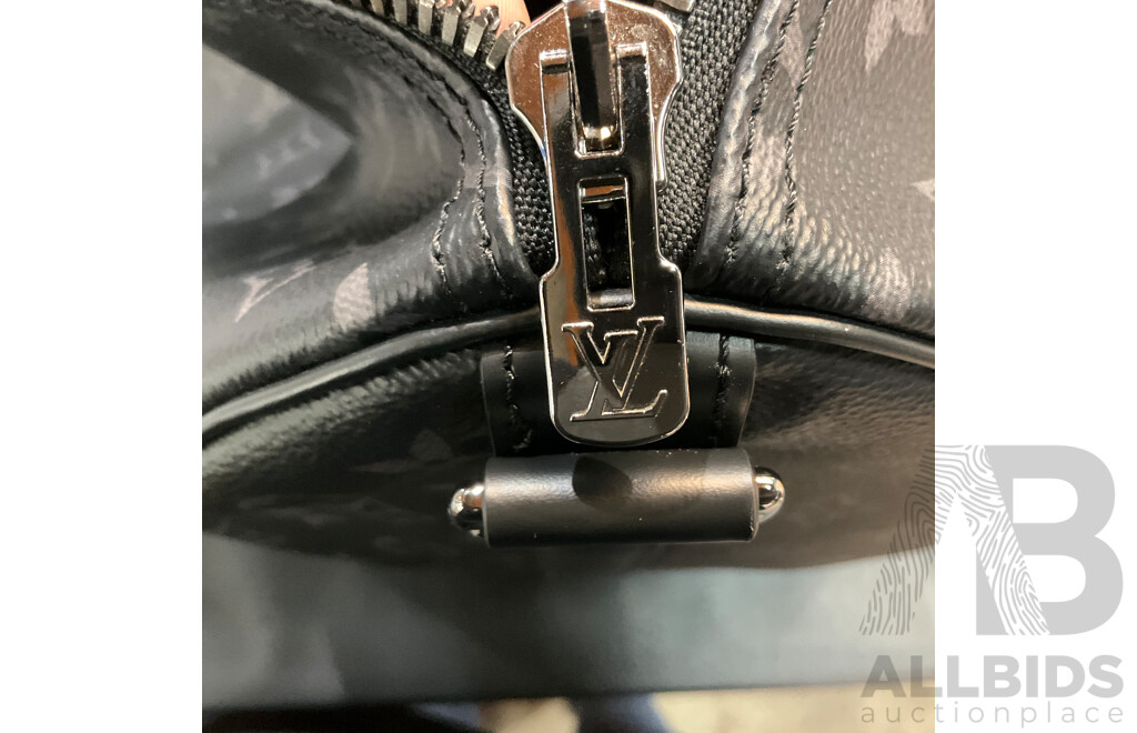 Monogram Eclipse Keepall Bandouliere 55 Duffle Bag Branded LOUIS VUITTON