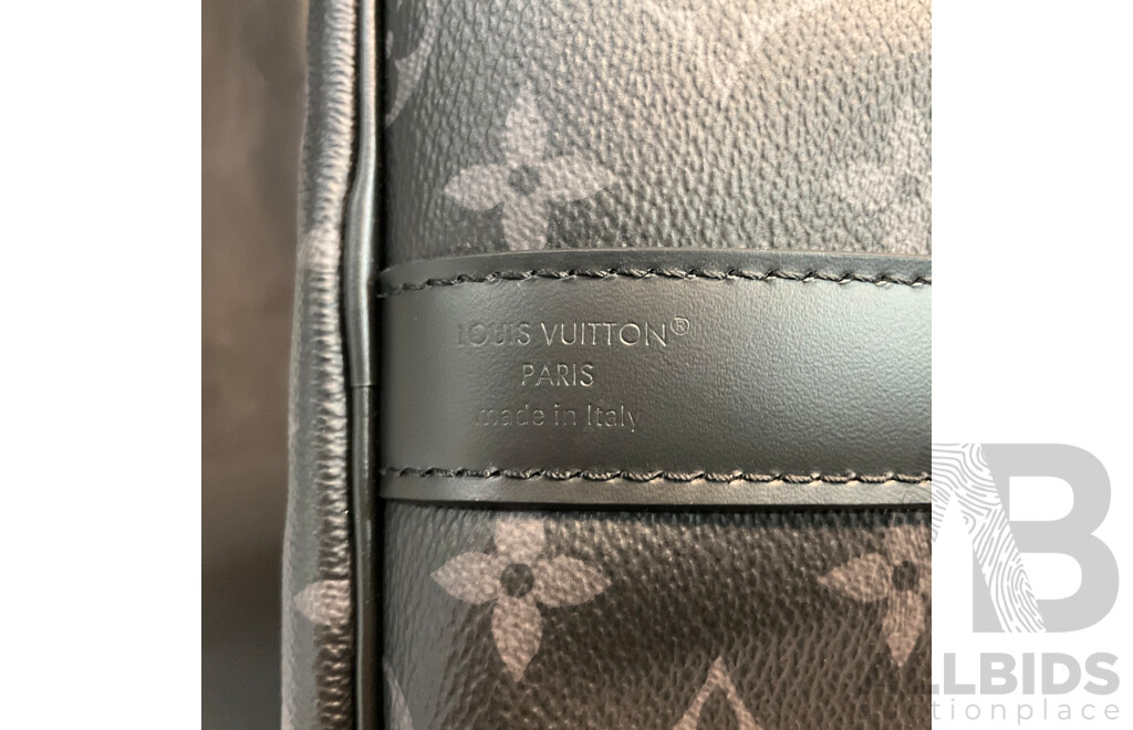 Monogram Eclipse Keepall Bandouliere 55 Duffle Bag Branded LOUIS VUITTON