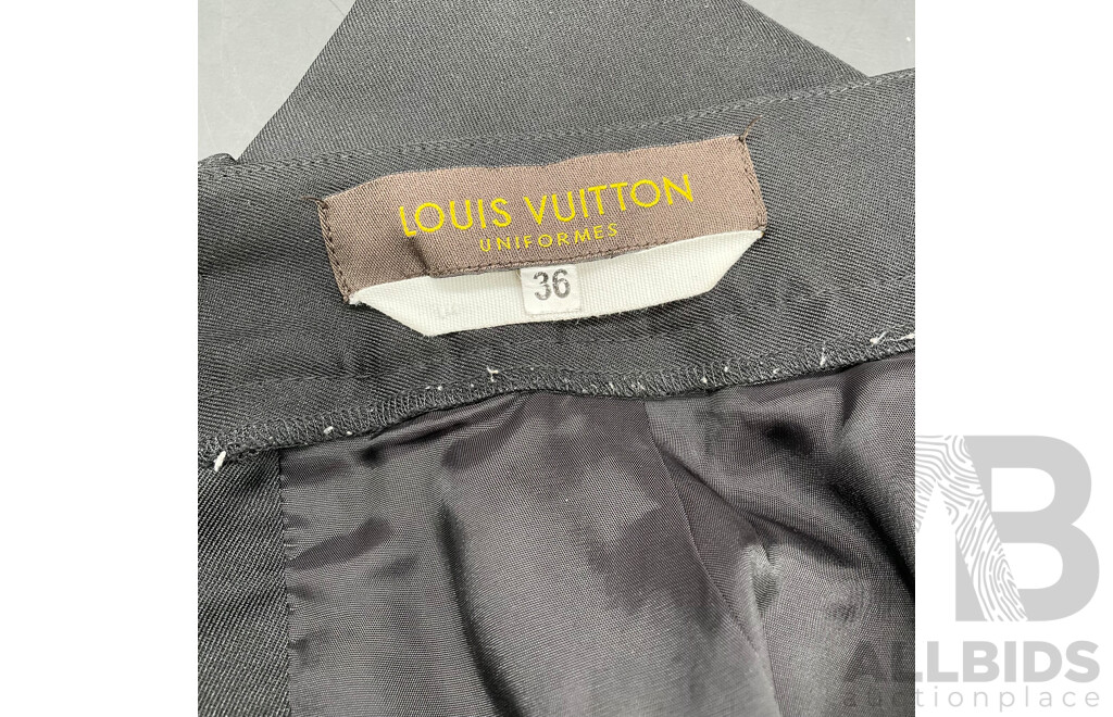 Uniform Luxury Women's Black Basic Skirt  Branded LOUISE VUITTON