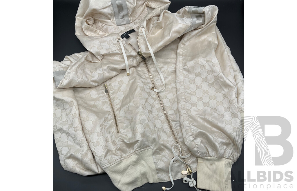 GG Jacquard Windbreaker Ecru Jacket Branded GUCCI