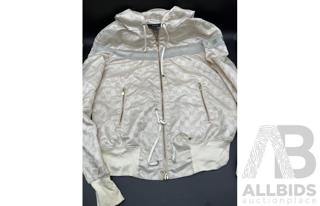 GG Jacquard Windbreaker Ecru Jacket Branded GUCCI