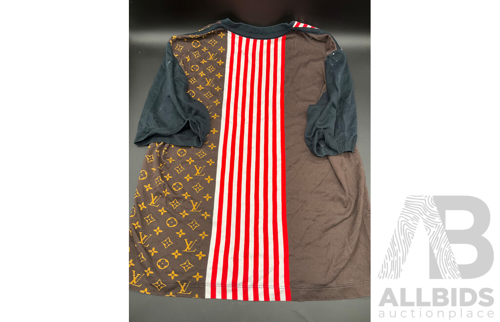2016 Striped T-Shirt in Brown Monogram Pattern Branded LOUIS VUITTON