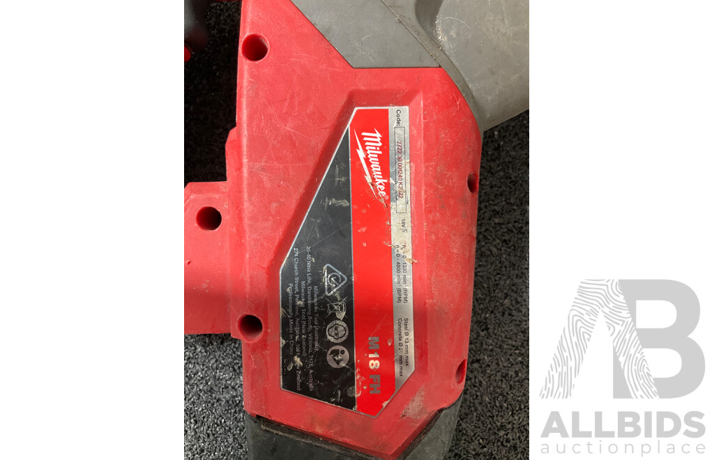 MILWAUKEE 18V FUEL Rotary Hammer (M18FH) and Impact Driver (M18FID3) - Skin Only -  Lot of 2