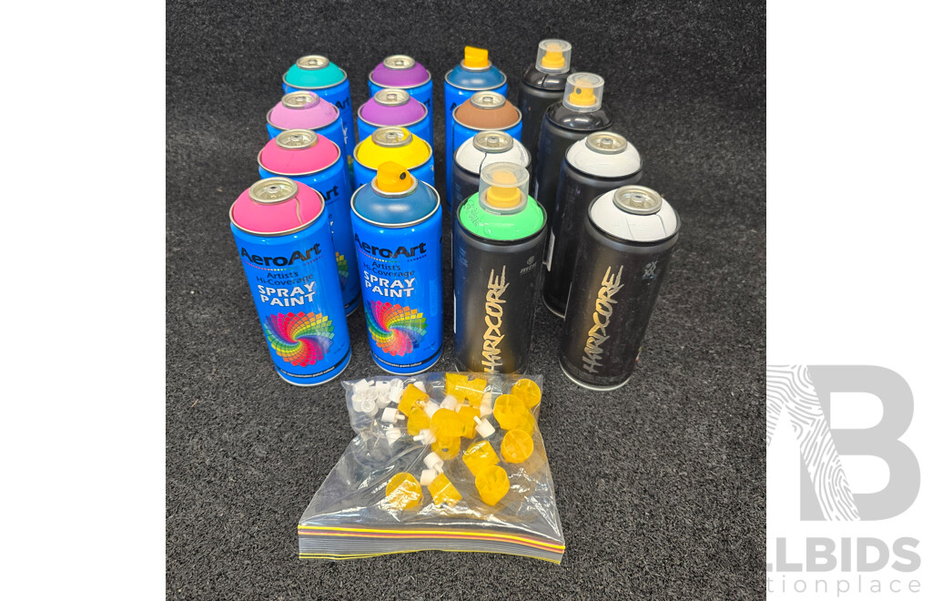 MTN  and Aero Art Spray Paint - Lot of 16