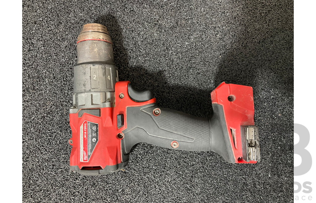 MILWAUKEE 18V FUEL Hammer Drill (M18FDD2) with 4.0Ah and 5.0Ah Battery   Lot of 3