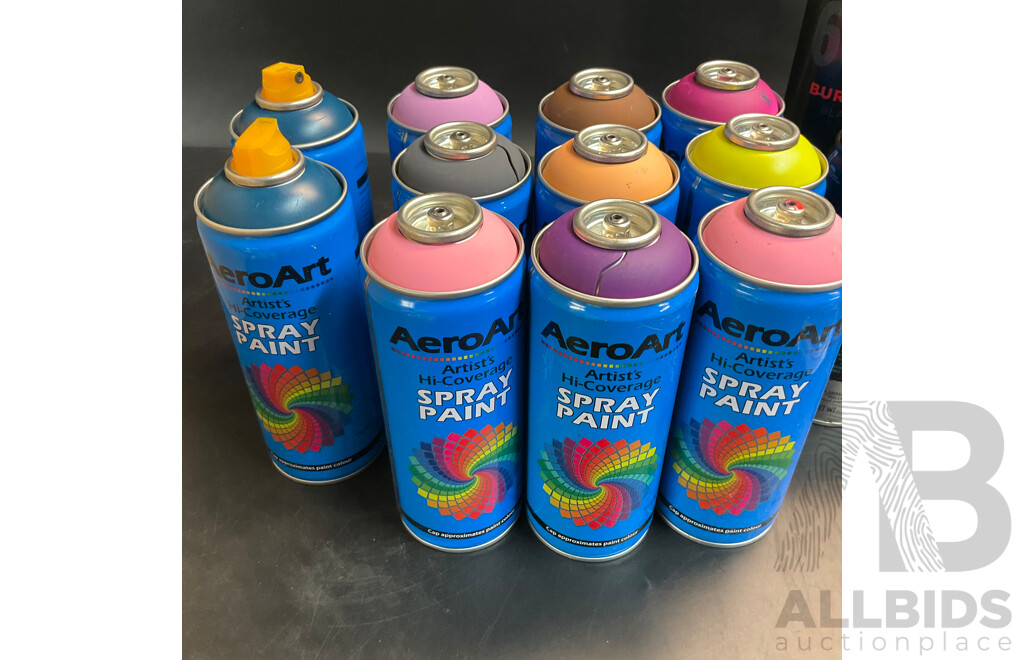 MTN, AeroArt, Molotow,Loop  Spary Paint - Lot of 15