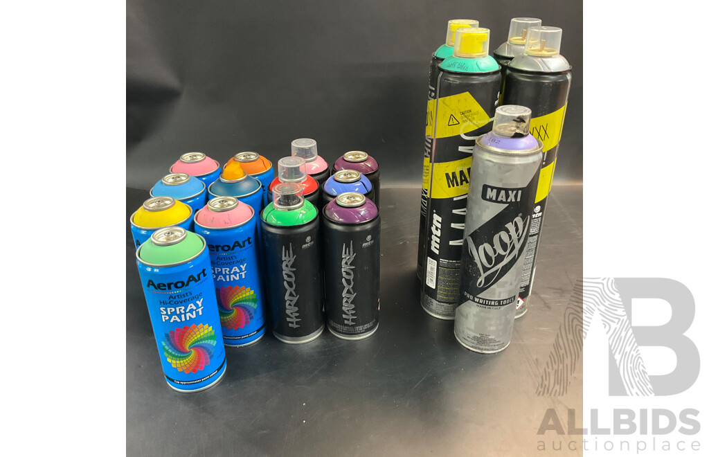 MTN Hardcore/ Mad Maxxx, AeroArt, Loop Spary Paint - Lot of 18