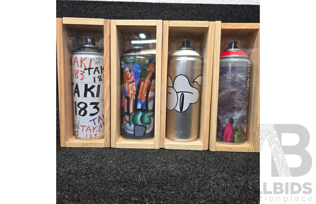 MTN Limited Edition Artist Spray Can Collection Marti Sawe, TAKI 183, SABE, Open Arms Project