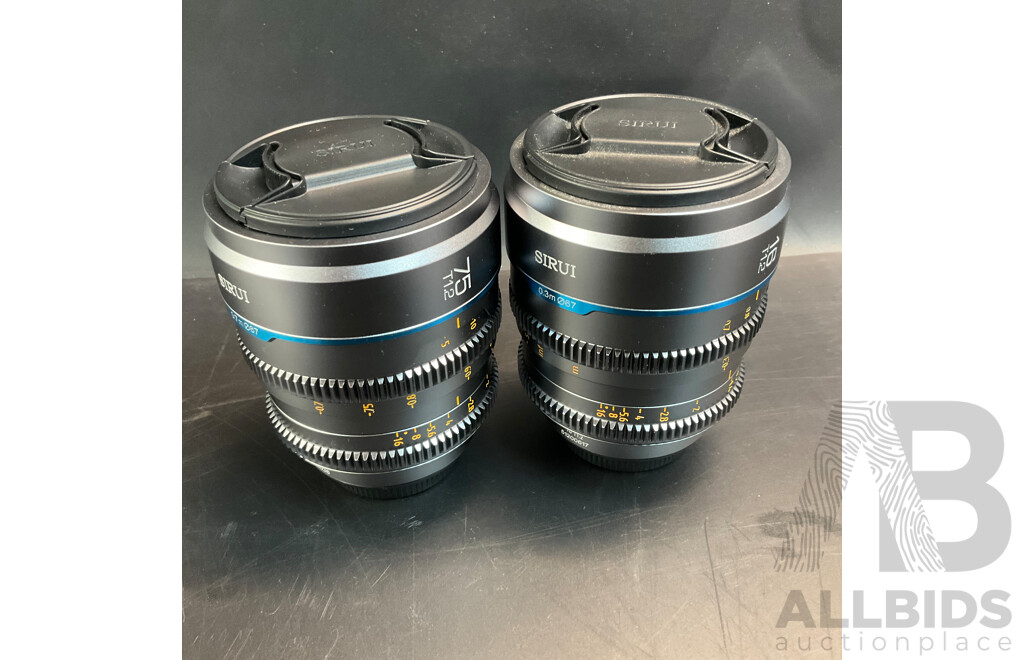 SIRUI 75mm T1.2 & 16mm T1.2 Lens for X-Mount - Metal Grey
