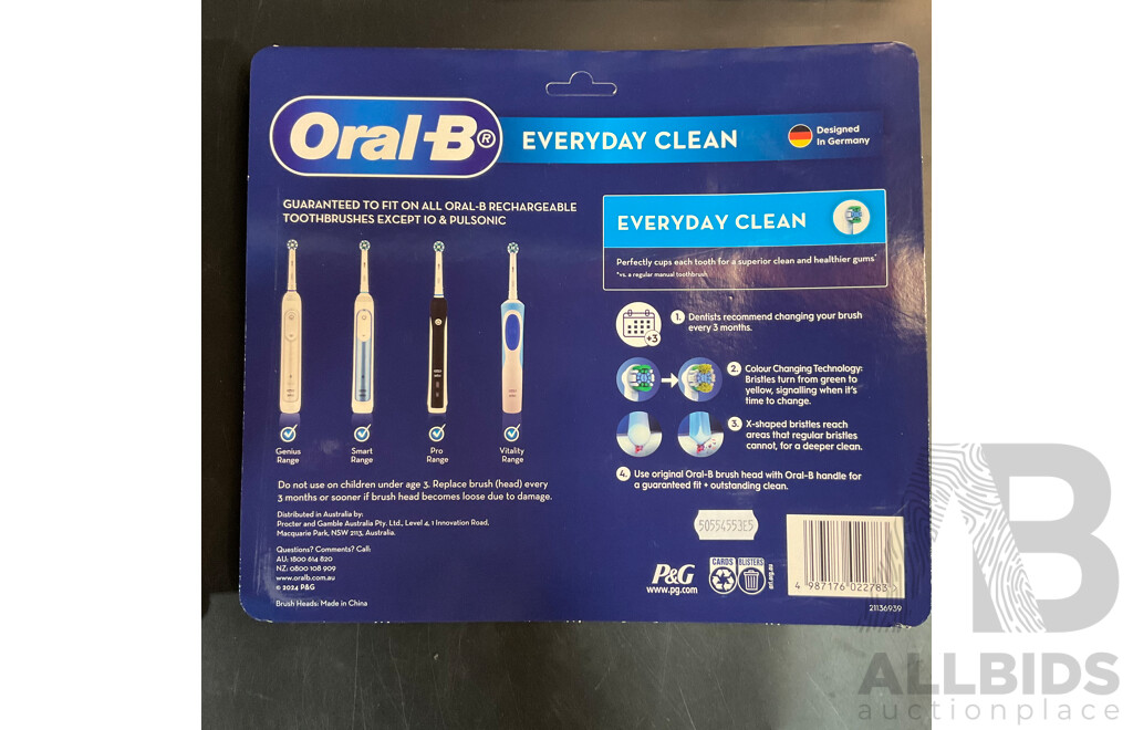 Oral-B Everyday Clean Value Pack 12 Brush Heads - Lot of 5