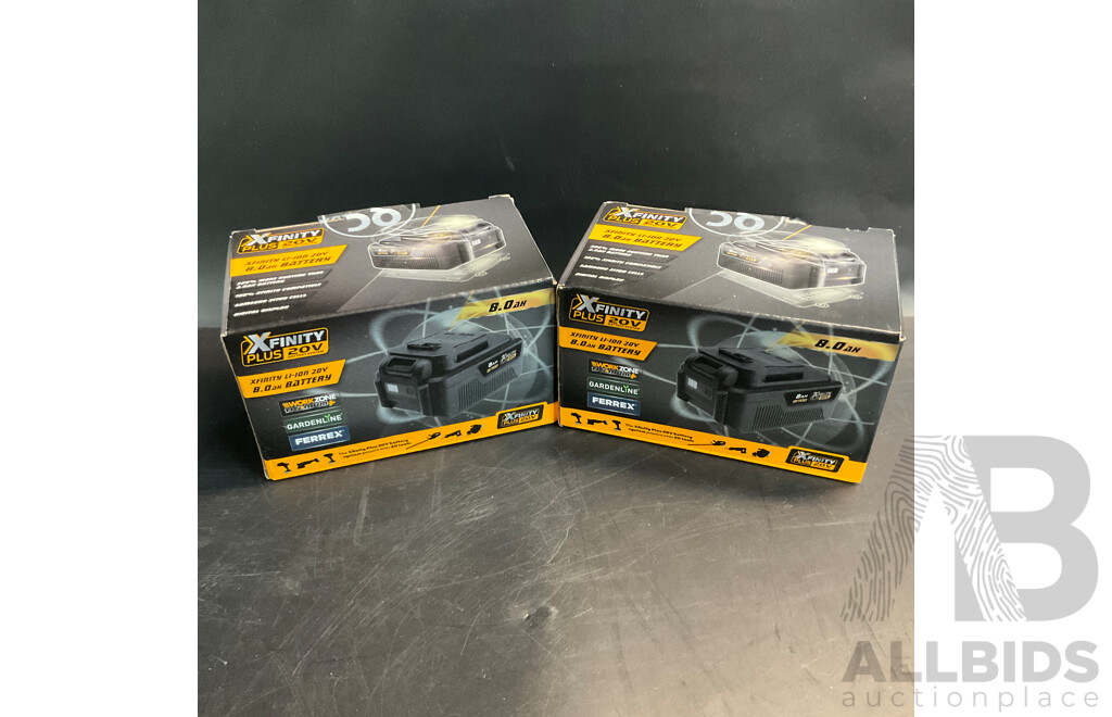 X Finity Plus 20V 8.0Ah Battery - Lot of 2