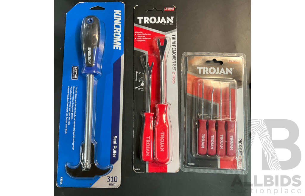 Assorted Hand Tools & Anko Packing Tape & 2 Cans of Spray Paint