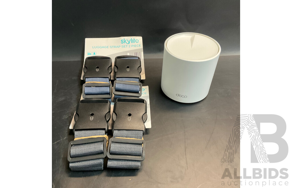 TP-Link Deco AX1500 Dual-Band Mesh Wi-Fi 6 System (1-Pack) & Skylite Luggage Strap Set X2