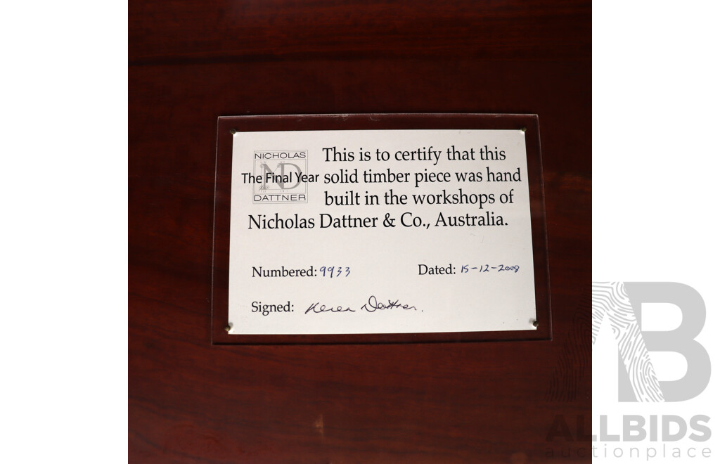 Nicholas Dattner & Co. "Gibson" Hall Table (Numbered 9933 Dated 15/12/2008)