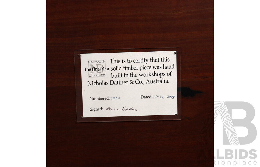 Nicholas Dattner & Co. Coffee Table (Numbered 9932, Dated 15/12/2008)