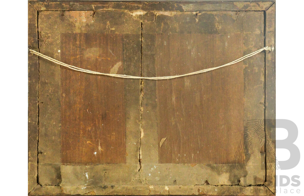 D.Giles, (Early 20th Century), Portrait of R.B. Fisner on Stane, Xth Royal Horse Stats? (1901), Original Antique Watercolour, 32 x 40 cm (frame)