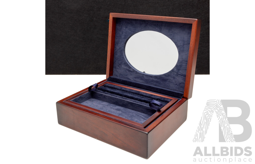 Wooden Jewellery Box with Removable Insert and Internal Mirror - by Whitehall