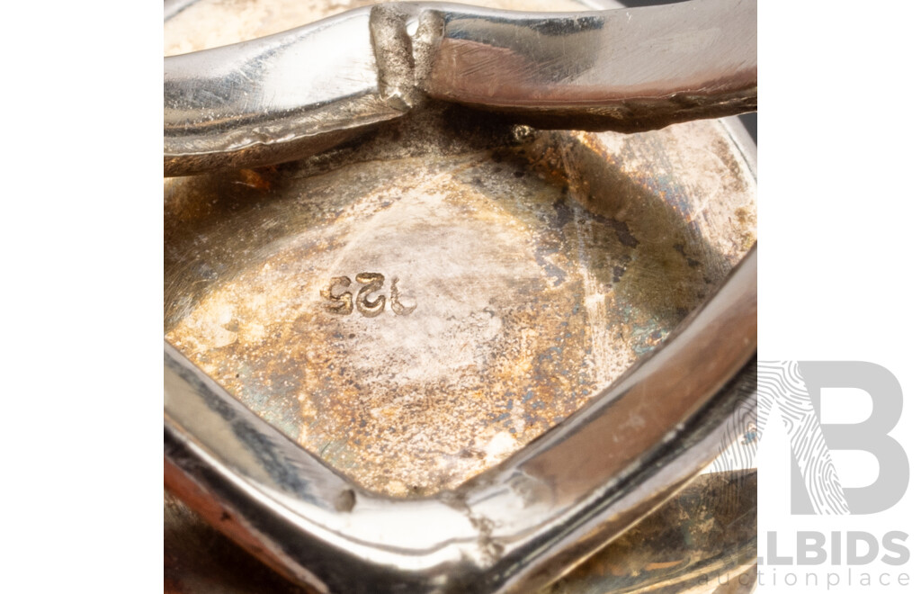 925 Sterling Silver Ring with Oval Cabochon Larimar - Size M