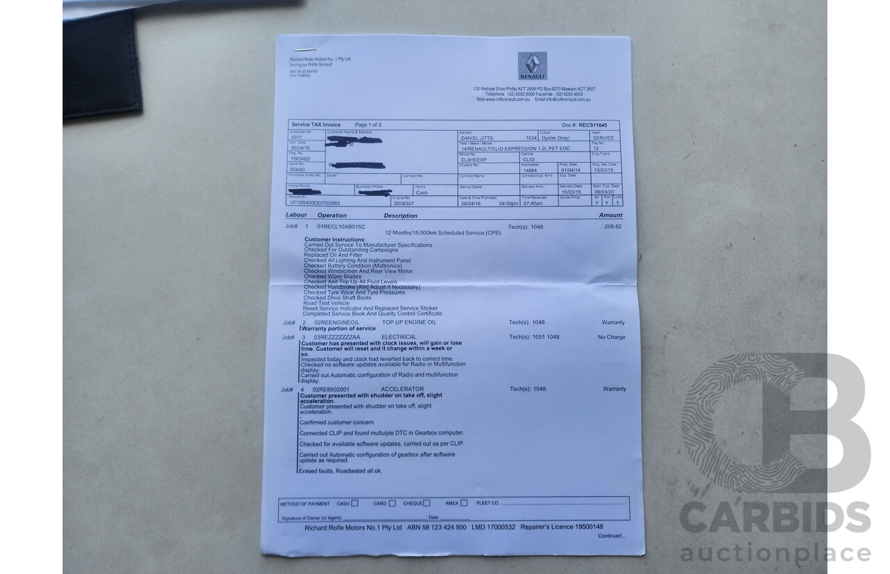 6/2014 Renault Clio Expression X98 5d Hatchback Grey 1.2L