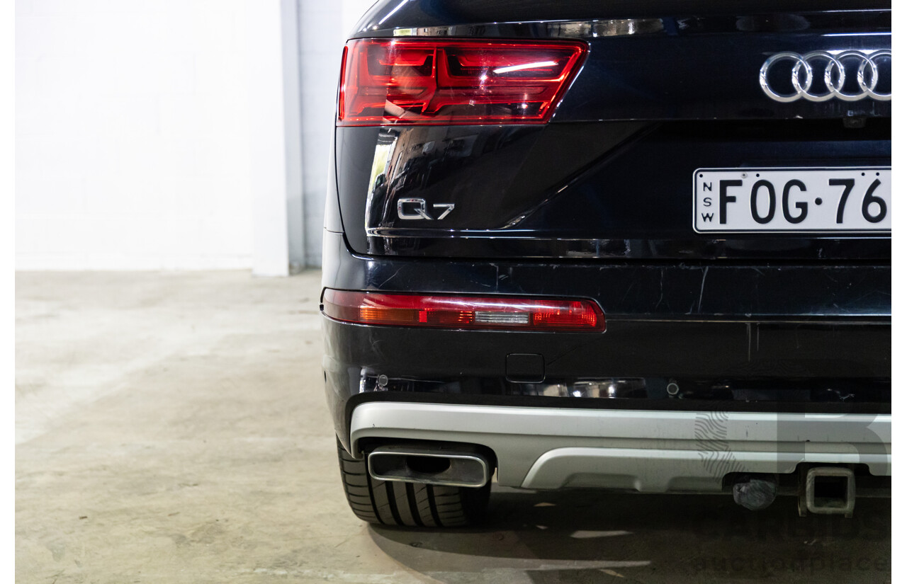 08/2017 Audi Q7 3.0 TDI Quattro (AWD) 4M MY18 4d Wagon Night Black Turbo Diesel V6 3.0L