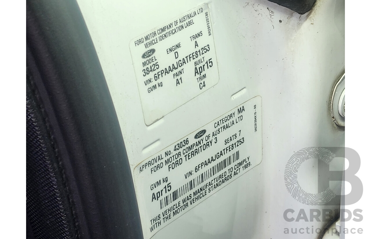 4/2015 Ford Territory TS (rwd) SZ MK2 4d Wagon White 2.7L