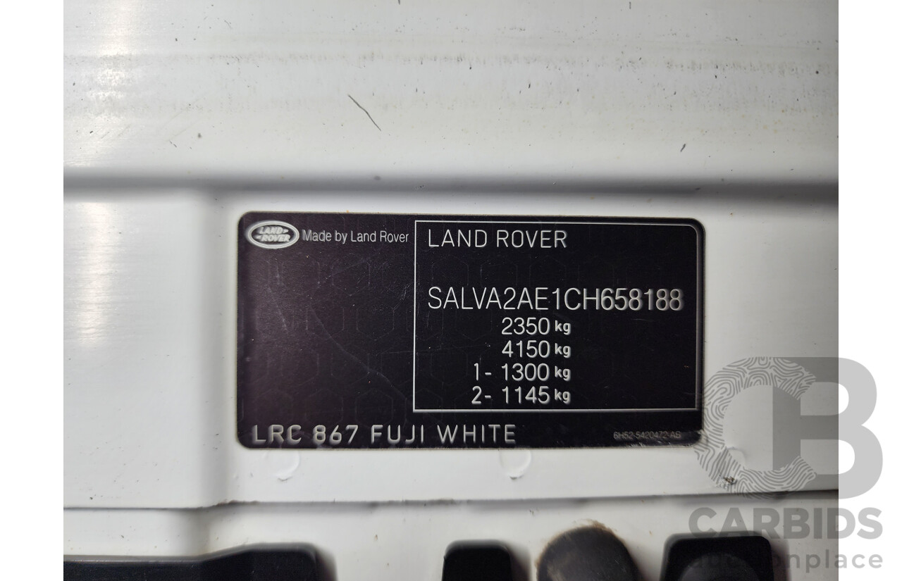 5/2012 Range Rover Evoque SD4 Dynamic LV 5d Wagon White 2.2L